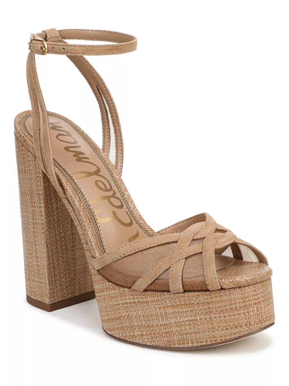 Sam Edelman Sandy Platform Block Heel Sandals Cyprus Tan Size 10 M NWT